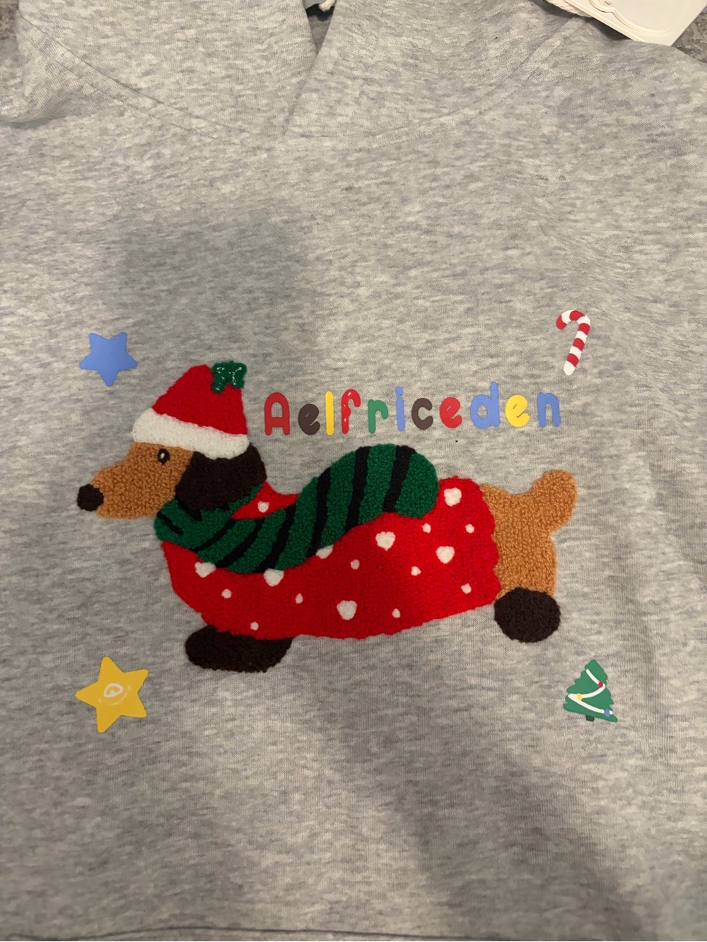 AELFRIC EDEN CARTOON holiday DACHSHUND HOODIE - Picture 2 of 3